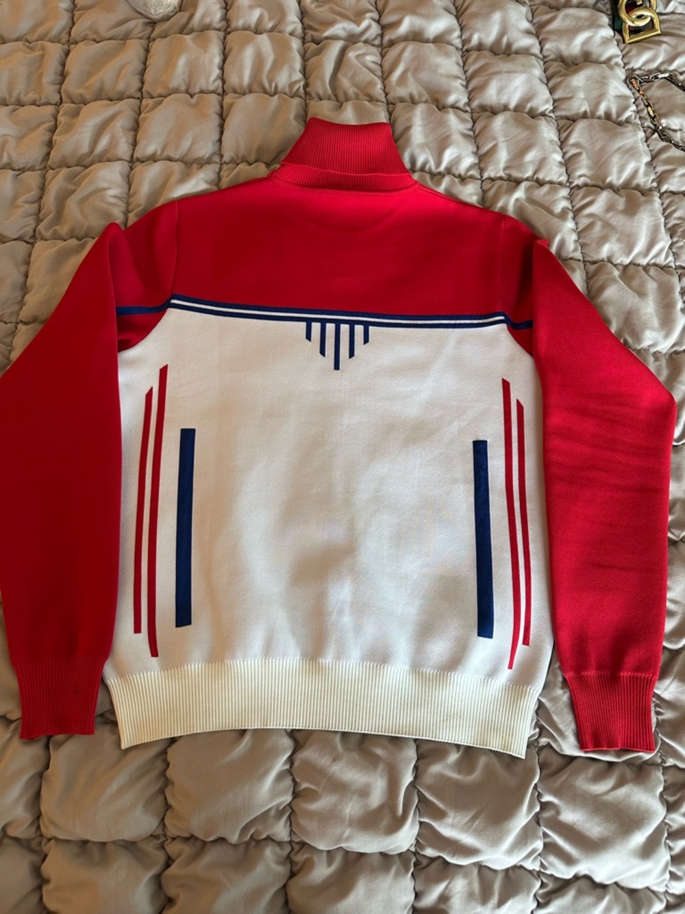 Prada Red, White & Blue Turtleneck Sweater - Picture 2 of 3